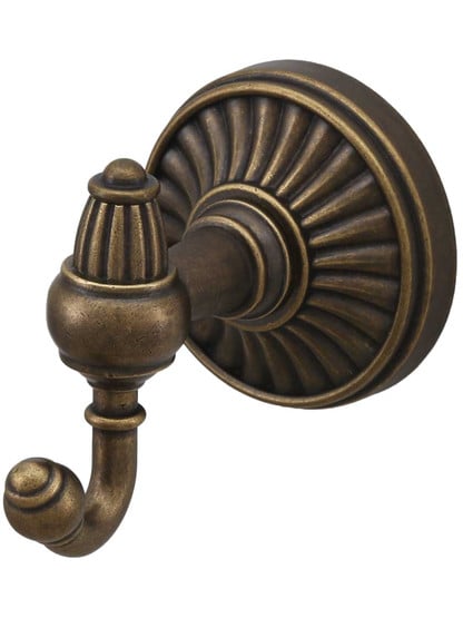 Tuscany Double Towel Hook in German Bronze.